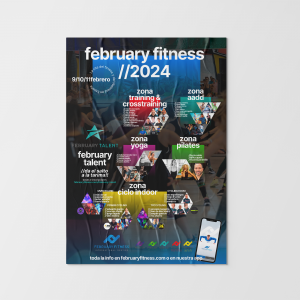 Deseño de poster para February Fitness 2024